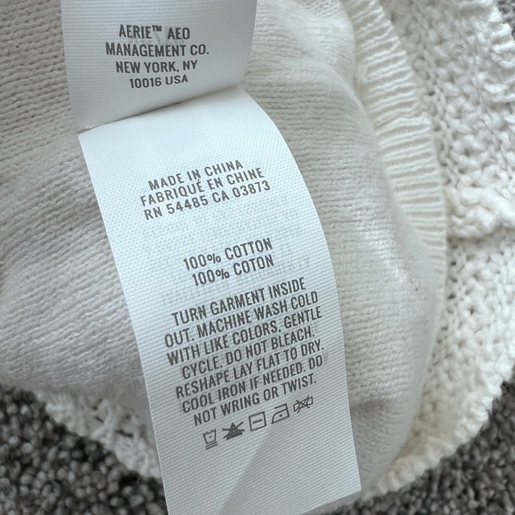 Aerie Summer Nights White Crochet 100% Cotton Lined Cropped Tank Top Size XS - Picture 7 of 12